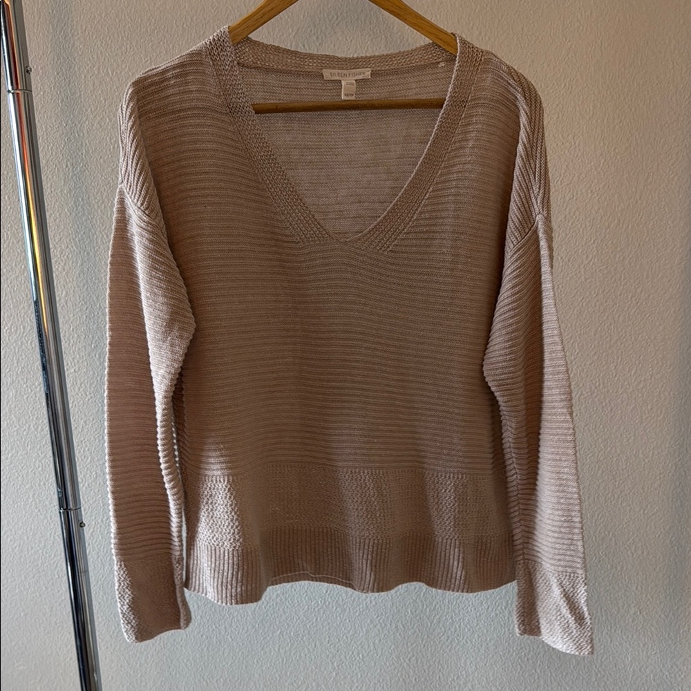 V-Neck Beige Sweater